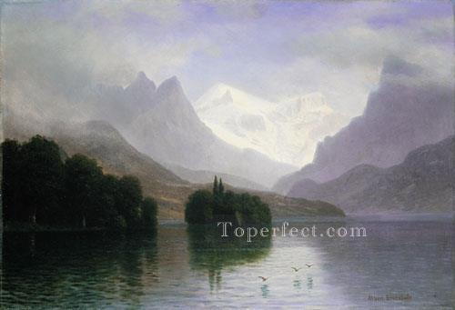 山の風景 アルバート・ビアシュタット油絵